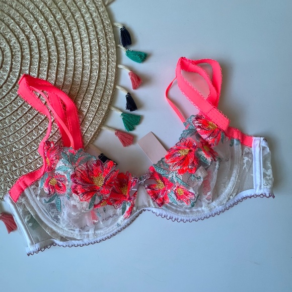 For Love And Lemons Neon Poppy Bra Medium NEW - Picture 1 of 3